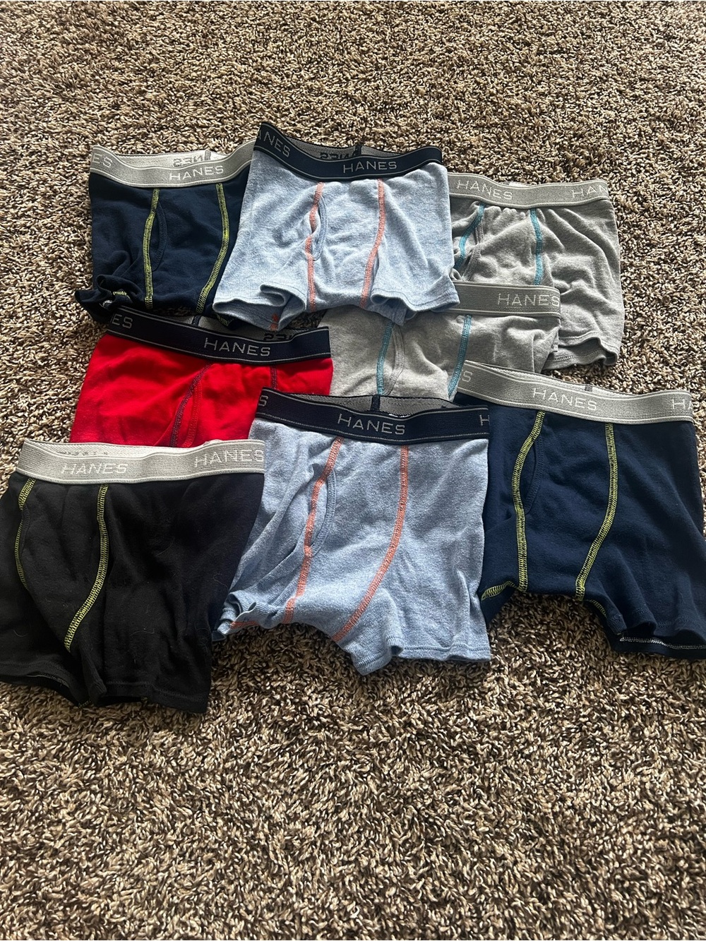 Hanes Men's Boxer Briefs - Navy, Light Blue, Gray, Black, Red